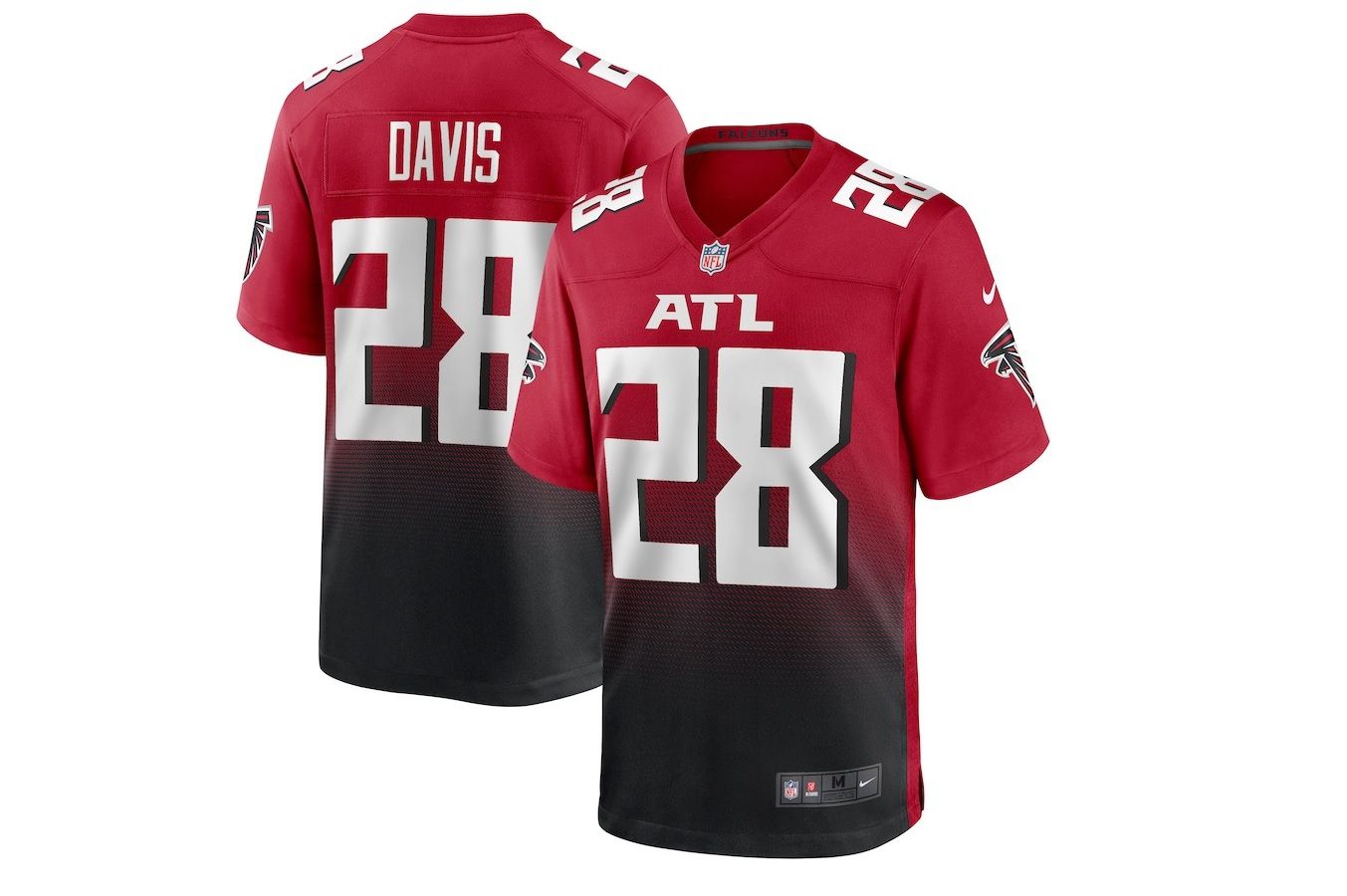 Men Atlanta Falcons #28 Mike Davis Nike Red Game Player NFL Jersey